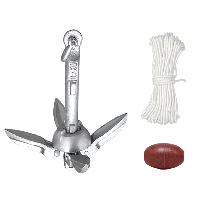 Fishing Boat Anchor - AB56-0.7KG Steel Folding Watercraft Anchor Kayak