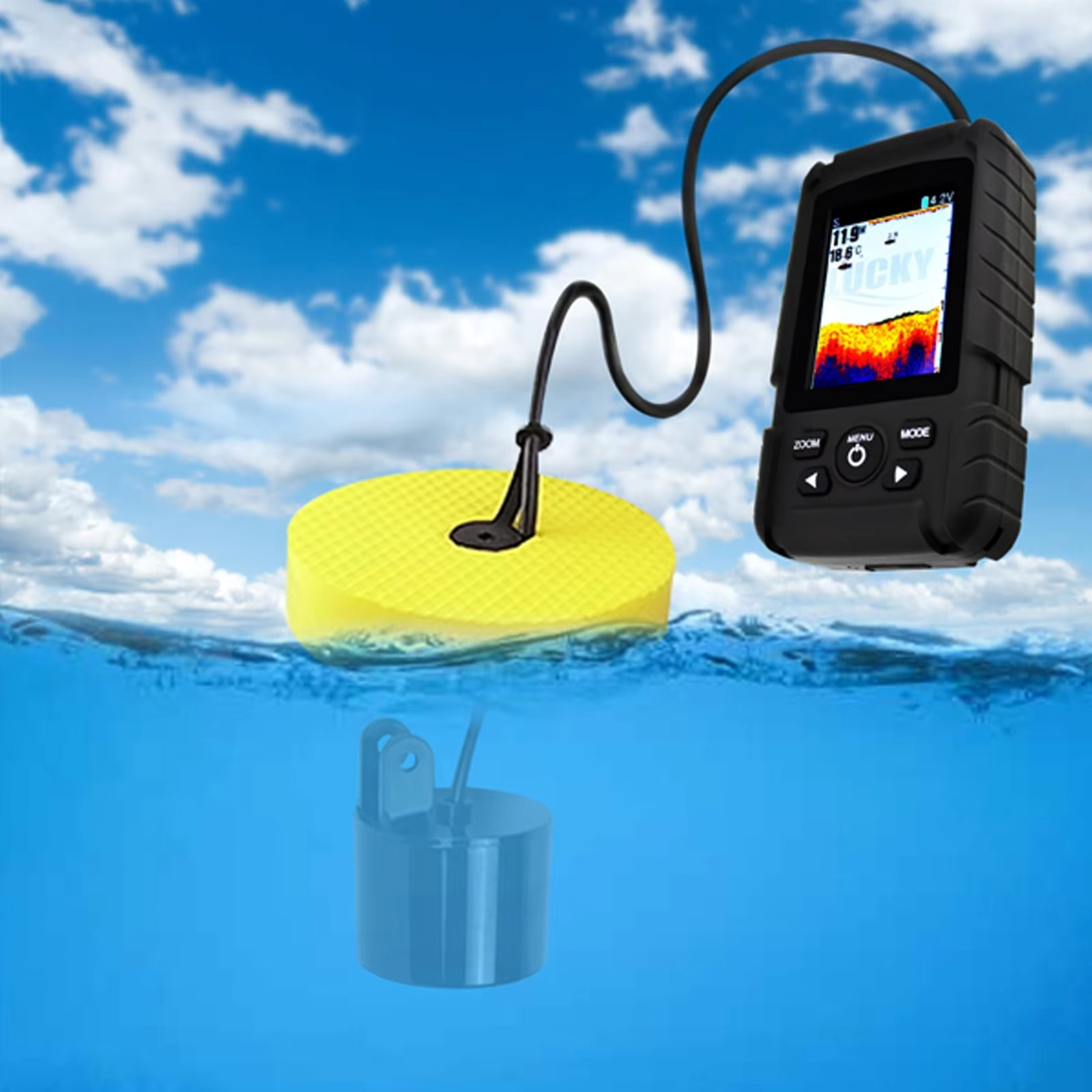 2-in-1 Wireless & Wired Fish F - Fishing Boat Depth Finder ulasan dan harga