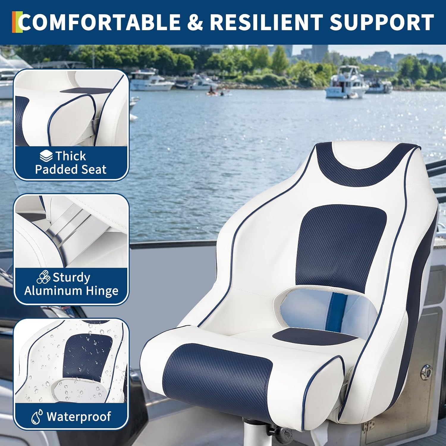High Back Boat Seat with Flip- - Fishing Boat Seat ulasan dan harga
