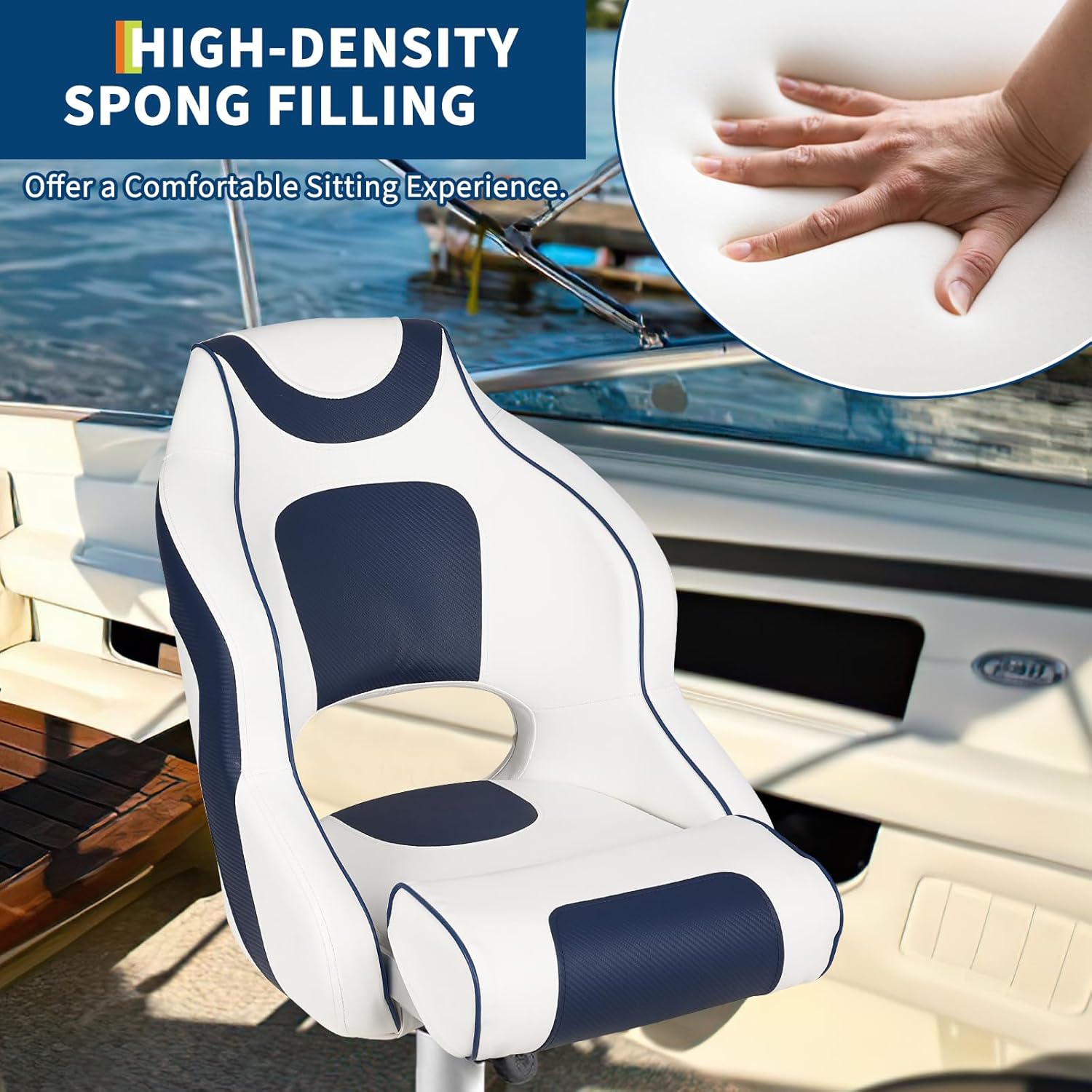 High Back Boat Seat with Flip- - Fishing Boat Seat ulasan dan harga