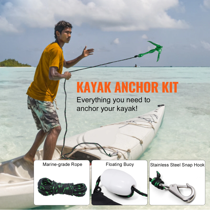 Kayak Anchor Kit 3.5 lb Paddle - Fishing Boat Anchor ulasan dan harga