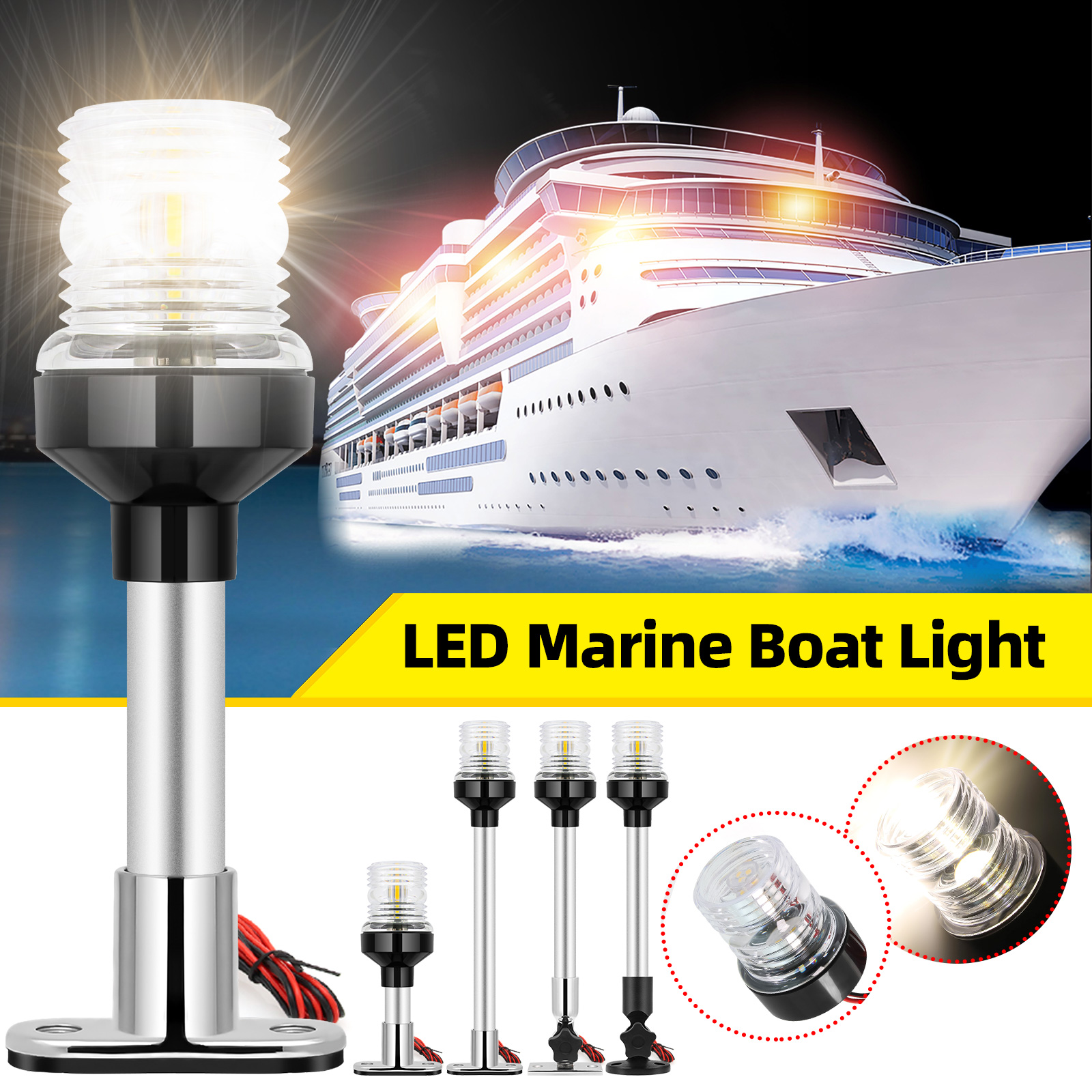 6/12inch LED Fold Yacht Naviga - Fishing Boat Paddle ulasan dan harga