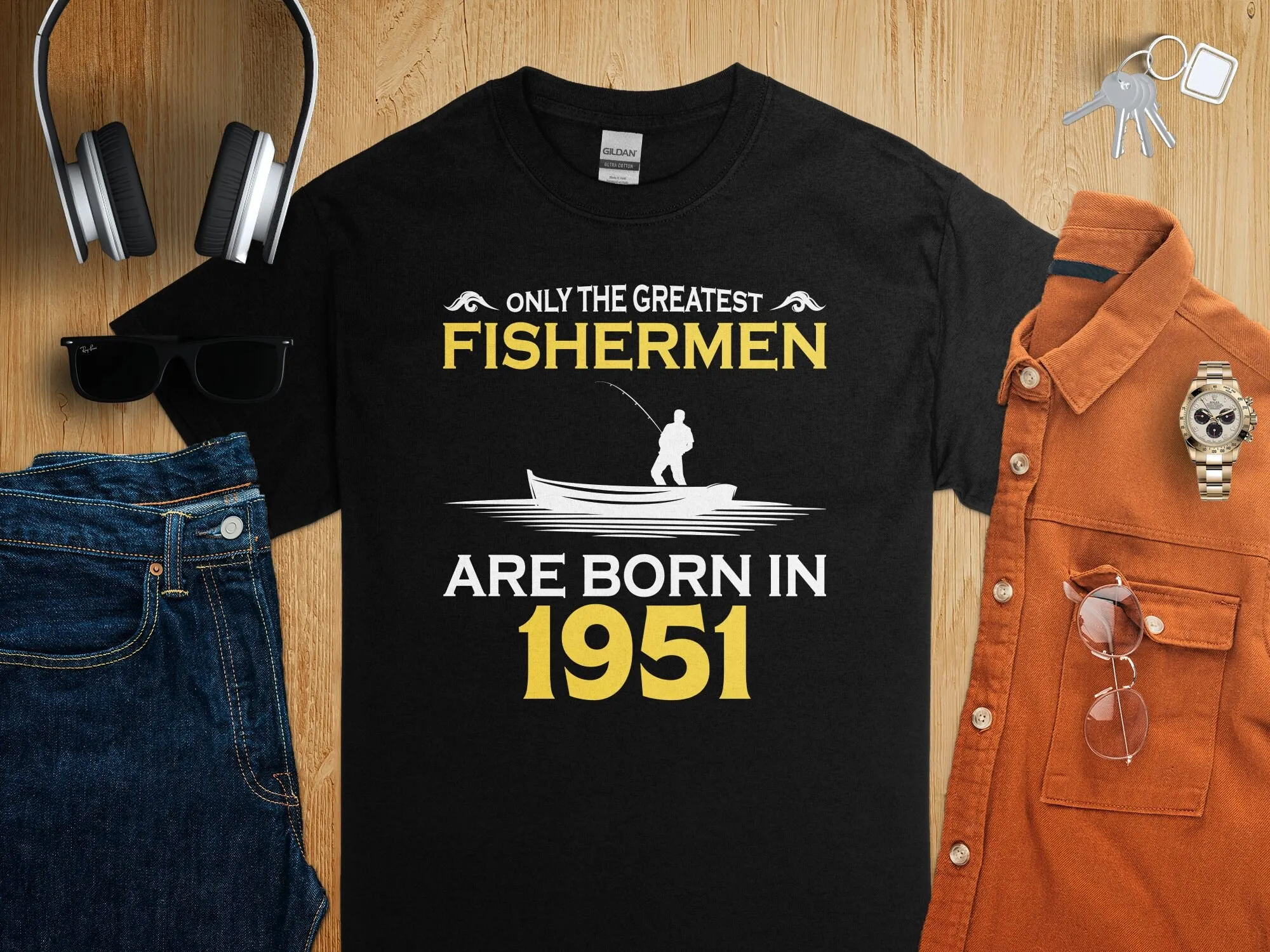 Vintage 1951 Birthday T Shirt  - Fishing Boat Trailer ulasan dan harga