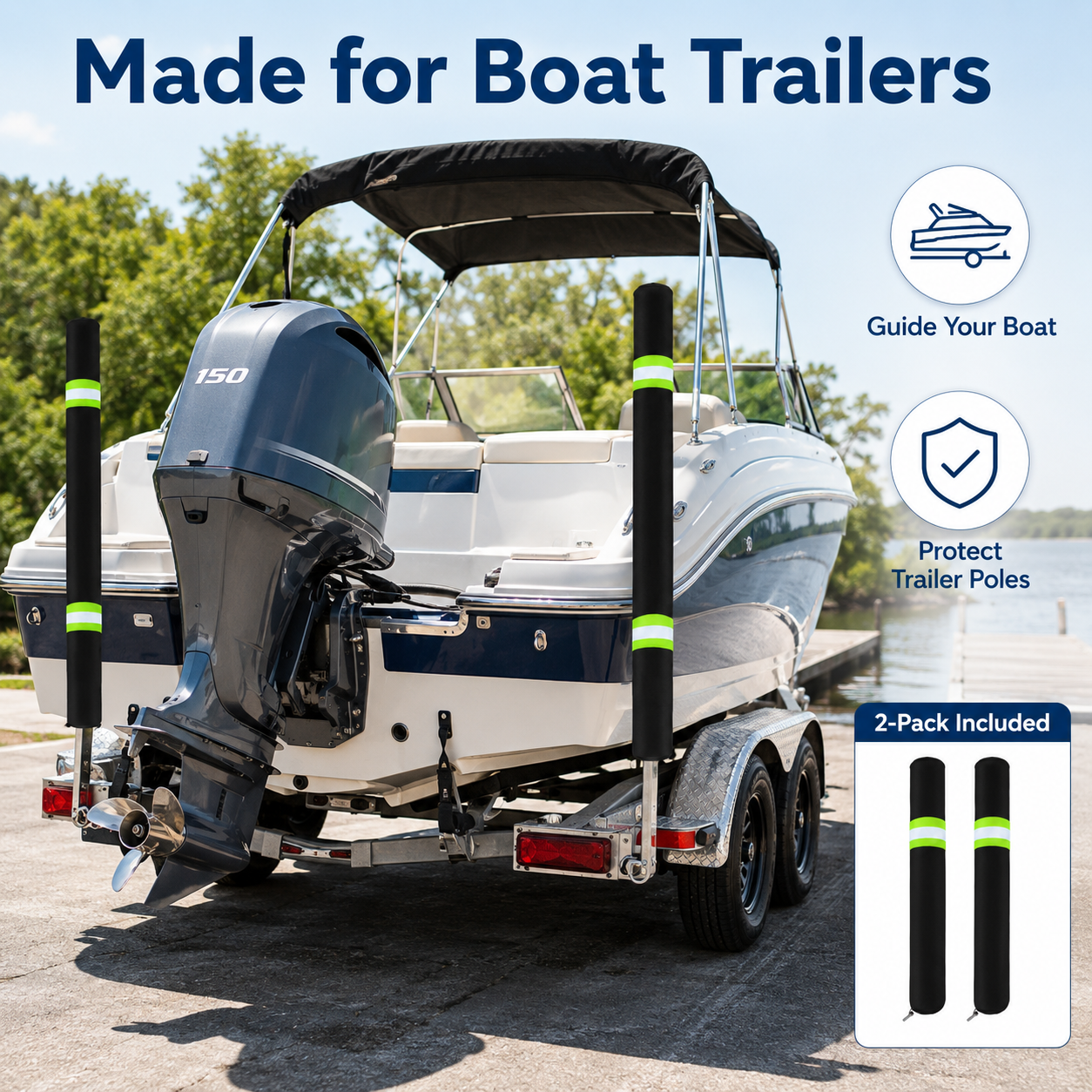 2Pcs Boat Trailer Guide Pole C - Fishing Boat Cover ulasan dan harga